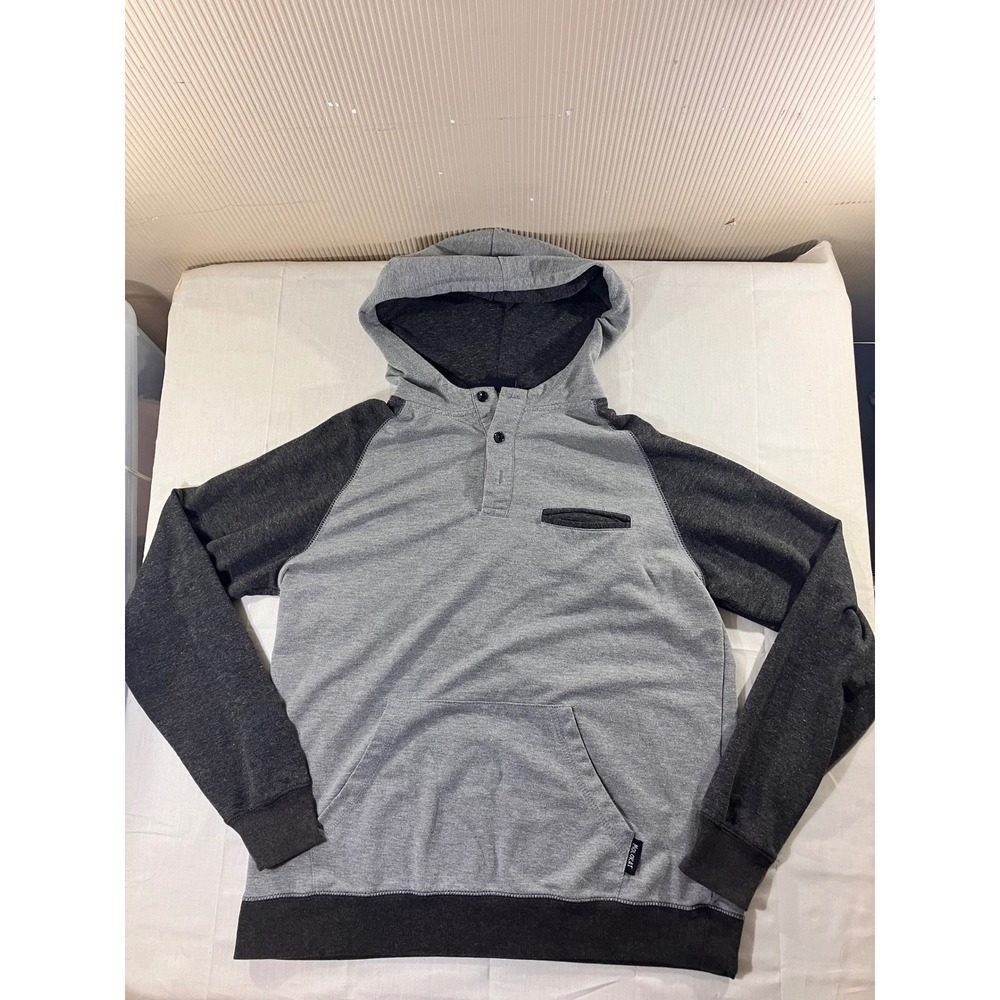 Molokai Surf Co Mens Pullover Hoodie Gray Charcoal Long Sleeve Size L